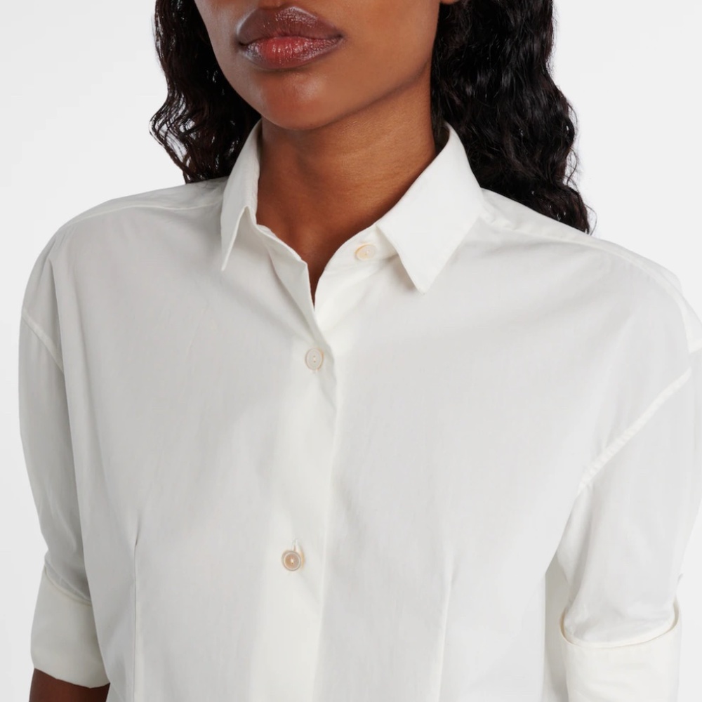 The Row White Cotton Button Down Shirt Size 4 Minimal Luxury Classic - Picture 2 of 15